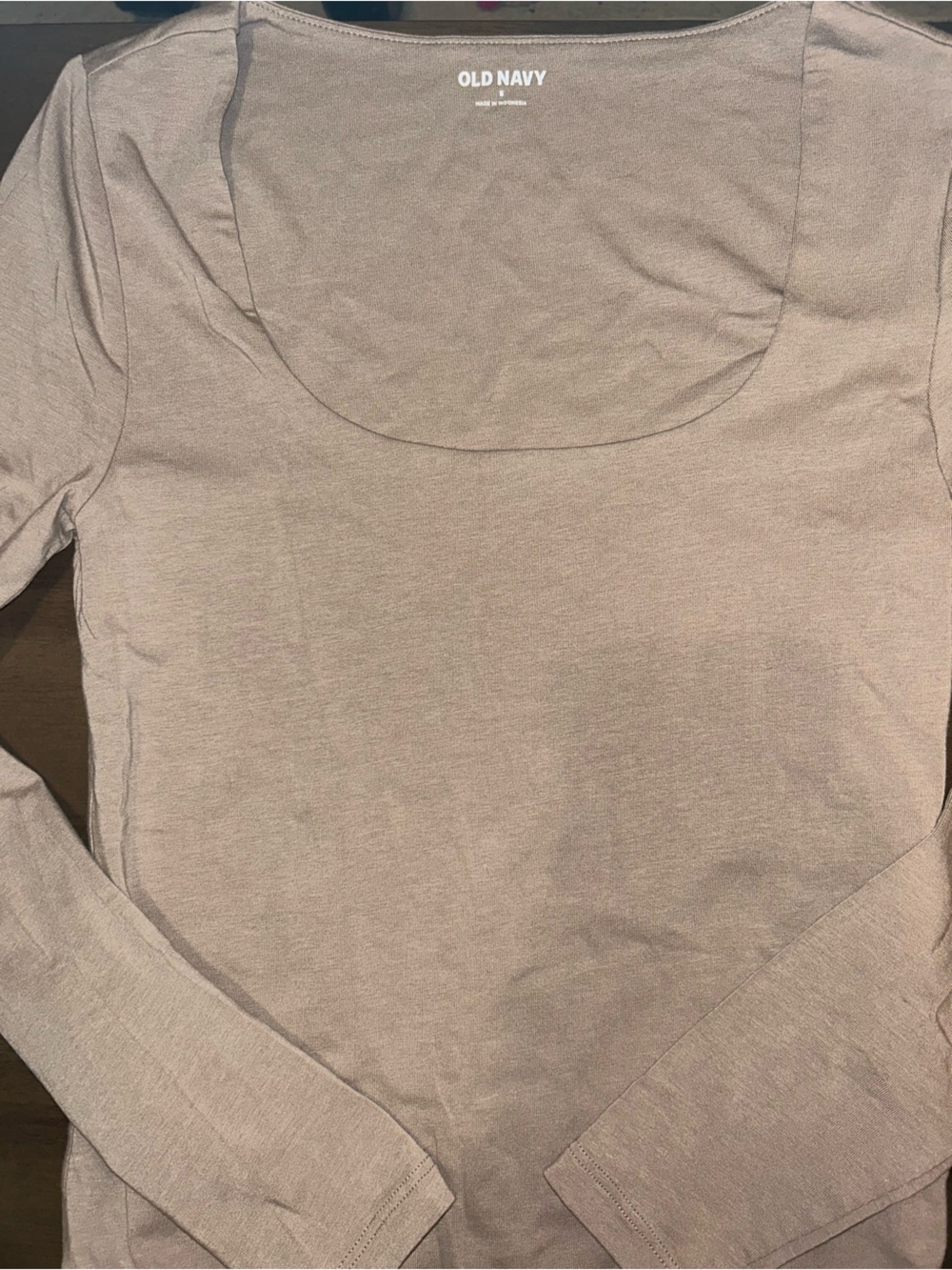 Old Navy Light Taupe Long Sleeve Bodysuit